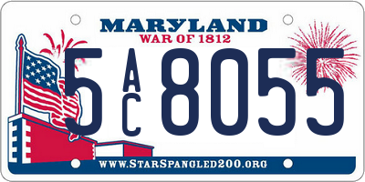 MD license plate 5AC8055