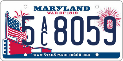 MD license plate 5AC8059