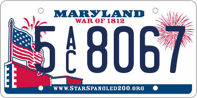 MD license plate 5AC8067