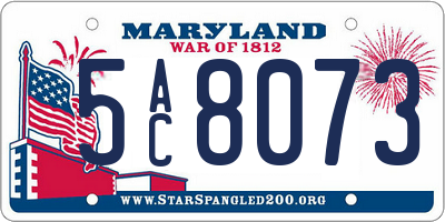 MD license plate 5AC8073