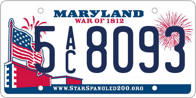 MD license plate 5AC8093