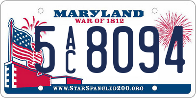 MD license plate 5AC8094