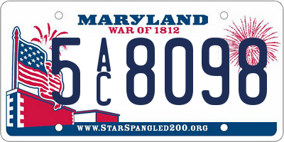MD license plate 5AC8098