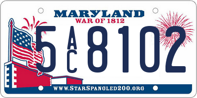 MD license plate 5AC8102