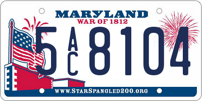 MD license plate 5AC8104