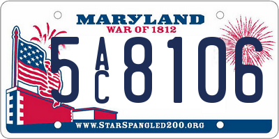 MD license plate 5AC8106