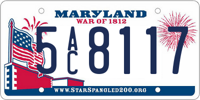 MD license plate 5AC8117