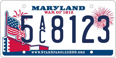 MD license plate 5AC8123