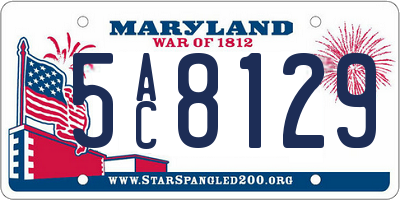 MD license plate 5AC8129