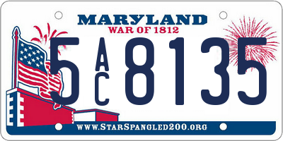 MD license plate 5AC8135