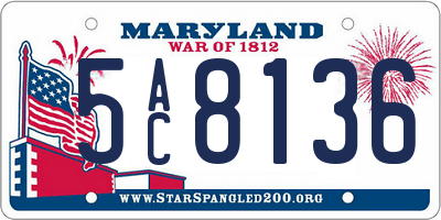 MD license plate 5AC8136