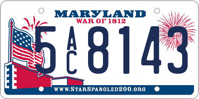 MD license plate 5AC8143