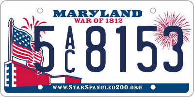 MD license plate 5AC8153