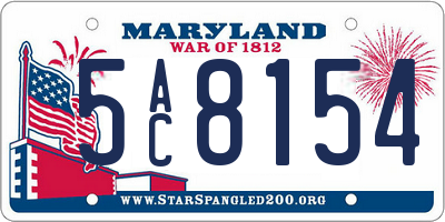 MD license plate 5AC8154
