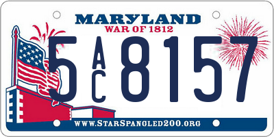 MD license plate 5AC8157