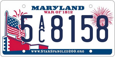 MD license plate 5AC8158