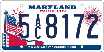 MD license plate 5AC8172