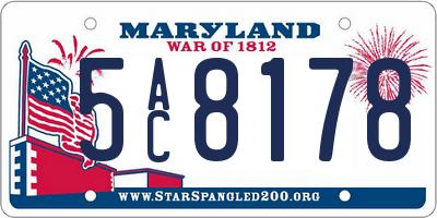 MD license plate 5AC8178