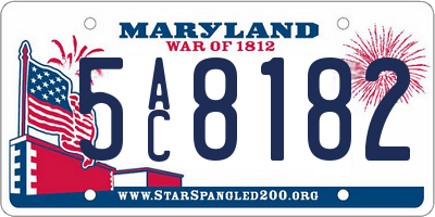 MD license plate 5AC8182