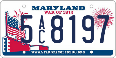 MD license plate 5AC8197