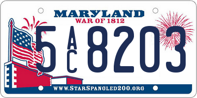 MD license plate 5AC8203