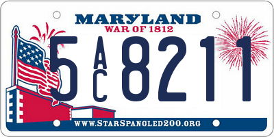 MD license plate 5AC8211