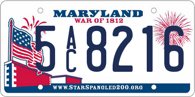 MD license plate 5AC8216