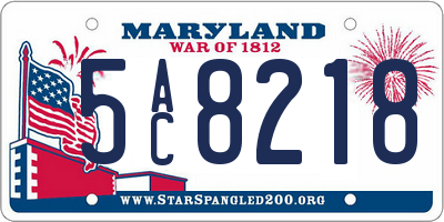 MD license plate 5AC8218