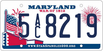 MD license plate 5AC8219