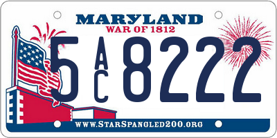 MD license plate 5AC8222