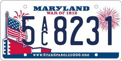MD license plate 5AC8231