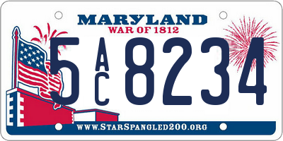 MD license plate 5AC8234