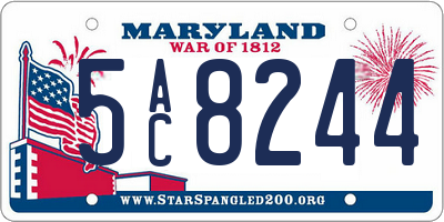 MD license plate 5AC8244
