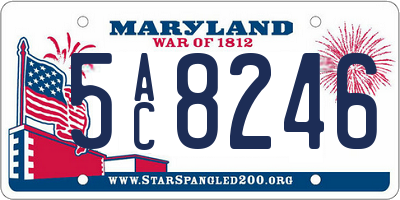MD license plate 5AC8246
