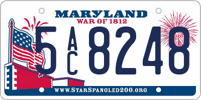 MD license plate 5AC8248