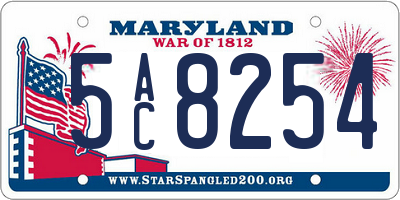 MD license plate 5AC8254