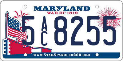 MD license plate 5AC8255