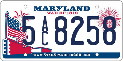 MD license plate 5AC8258