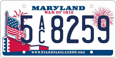 MD license plate 5AC8259