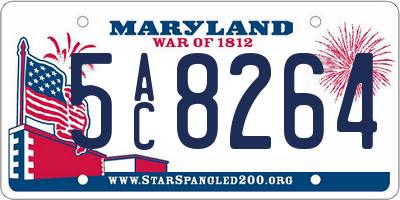 MD license plate 5AC8264