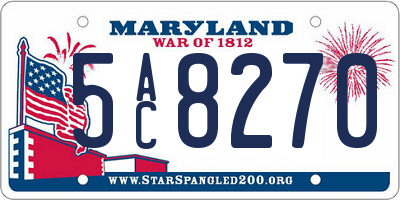 MD license plate 5AC8270