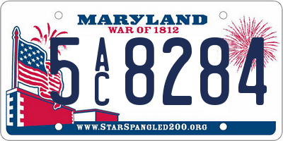 MD license plate 5AC8284
