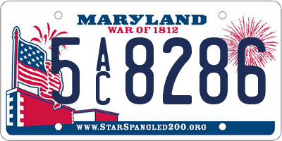 MD license plate 5AC8286
