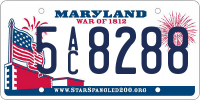 MD license plate 5AC8288