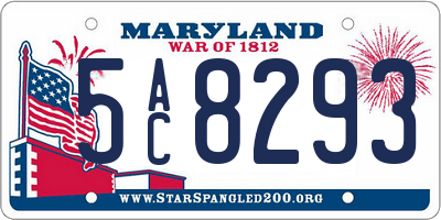 MD license plate 5AC8293