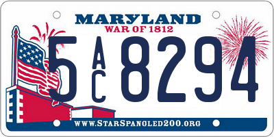 MD license plate 5AC8294