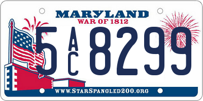 MD license plate 5AC8299