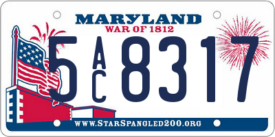 MD license plate 5AC8317