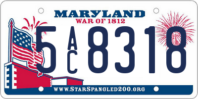 MD license plate 5AC8318