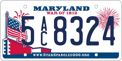 MD license plate 5AC8324